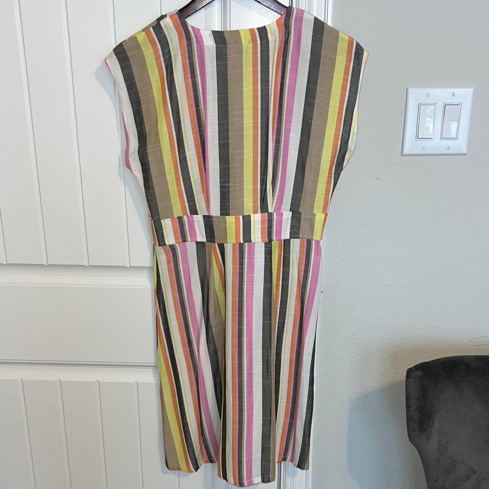 LOFT Flattering Multicolor Striped Midi Dress 4P - Picture 8 of 9